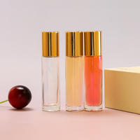 Flacon roll-on de luxe en verre de 10 ml, vide, pour huiles essentielles et parfums, avec bouchon doré, format voyage, emballage cosmétique, marque privée