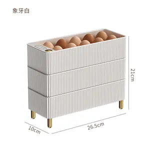 Seçim eğlenceli mutfak düzenleyici buzdolabı yan kapı ile depolama artefakt döner yumurta kutusu yumurta rafı yumurta saklama kutusu-3 kat