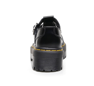 Chaude nouvelle mode femmes plate-forme bottes bout rond grande taille en <span class=keywords><strong>cuir</strong></span> véritable femmes chaussures dames épais chaussures plates Style collège - Product Image 3