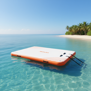 แพลตฟอร์มท่าเรือเป่าลม Vevor ขนาด 10 x 8 ฟุต พร้อมบันไดถอดได้ สำหรับใช้ในสระว่ายน้ำ ชายหาด มหาสมุทร และรีสอร์ท - Product Image 2