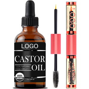 Aceite de ricino orgánico prensado en frío puro 100%, aceite de crecimiento de cabello OEM, suero de pestañas para pestañas, cejas, cuidado de cejas, belleza, cuidado Personal - Product Image 1