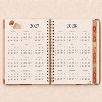 Nouvel ensemble de marque-pages et de bloc-notes Yihe 8,5 x 11 pouces à motifs géométriques, carnet à spirale avec bloc-notes cadeau Noël/mariage