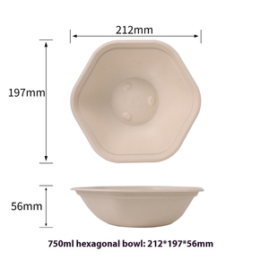 34oz microwavable phân hủy sinh học bột giấy mía dùng một lần để đi Poke salad hình lục giác bã mía bát - Product Image 6