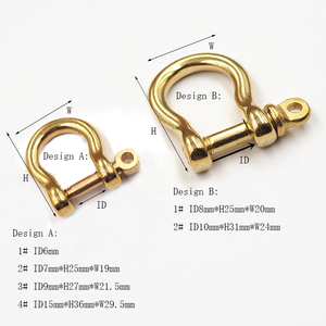 Твердый латунный металлический брелок с кожаным ремнем с кольцом D с винтовым крюком - Product Image 3