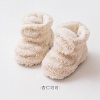 Chaussons-chaussettes chauds et épais pour bébé, antidérapants, à semelle souple, doublés polaire, pour nouveau-nés garçons et filles, collection automne-hiver