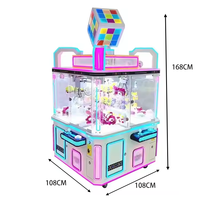 Vente chaude Arcade Station Distributeur Automatique Griffe Clips Équipement De Jeu 4 Joueurs À Monnaie Poupée Machine Grue Griffe Machine