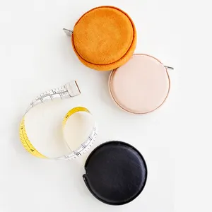 Measurement tool round leather case perfect tape measure retractable custom measuring tape soft for body tailor cloth sewing