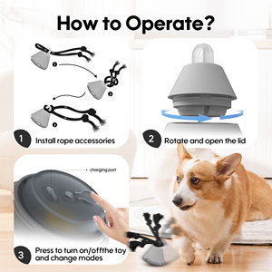 Giocattoli interattivi per cani per noia-giocattoli per cani per tenerli occupati, divertente movimento automatico intelligente palla a rotazione attiva per cani Self Play - Product Image 4