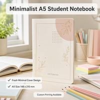Carnet de notes minimaliste personnalisé A5, reliure parfaite, couverture mate douce, design à points, pour l'école, le bureau, l'écriture, les étudiants