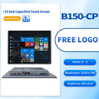 PC Panel Industri Layar Sentuh Kapasitif HD 15" Tahan Banting Tanpa Kipas Intel Celeron J1900 HD-MI 2 LAN RS232/485 IP65 untuk Mesin Penjual Otomatis