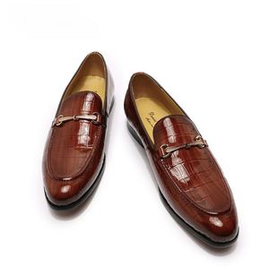 New Trend Fashion Designed Men's Business Formal Genuine Leather <b>Shoes</b> Comfortable Flat Loafers <b>Height</b> <b>Increasing</b> Waterproof - Product Image 4
