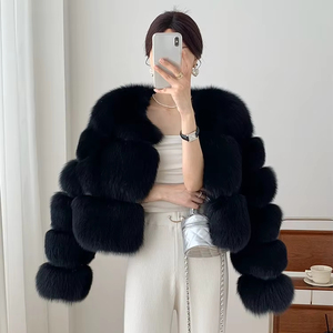 Jaqueta de Pele de Raposa Branca Natural Clássica em Alta Venda Moda Feminina Casaco de Pele <span class=keywords><strong>Real</strong></span> Plus Size Inverno Quente Casaco de Pele Genuína - Product Image 5