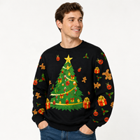 Pulls en tricot jacquard personnalisés OEM & ODM pour hommes, col rond, style « Ugly Christmas Sweater » – Vente en gros