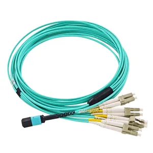 Câble de raccordement par lot de 12 fibres OM3 LC, pré-fini, 5 pièces
