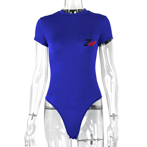 Custom Logo <b>Women</b> <b>Short</b> Sleeve One Piece Swimsuit High Cut Rashguard Bathing Suit Bikini Set OEM Manufacturer - Product Image 1
