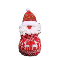 Pochette en tissu tricotée 3D en peluche, motif poupée, rouge, douce, tendance, avec cordon de serrage, 17x17cm, pour cadeaux de Noël, mariage, décoration de la maison