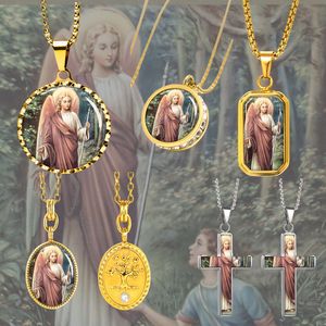 Pendentif GIVELUCK Saint Archange Raphaël, charme, Dieu a guéri, pendentif zen de style religieux - Product Image 1