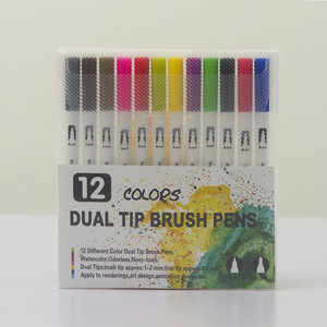 Juego de marcadores de acuarela profesional <span class=keywords><strong>OHUHU</strong></span>, bolígrafo de plástico de 12 colores para dibujar, colorear con acuarela - Product Image 2