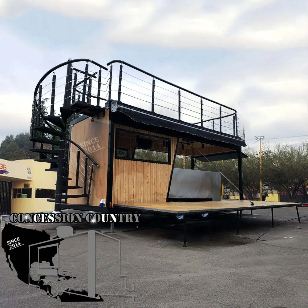 Concession Trailer With Kitchen Street Restaurant All Purpose Double Decker Mobile Food Truck For Sale