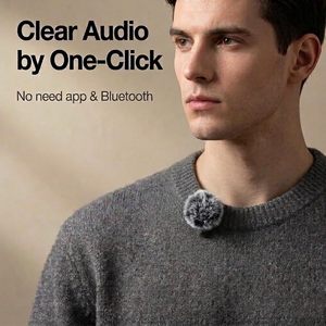 Magnetic Wireless Clip Lapel <b>Microphone</b> with Led Display <b>for</b> Interview - Product Image 2