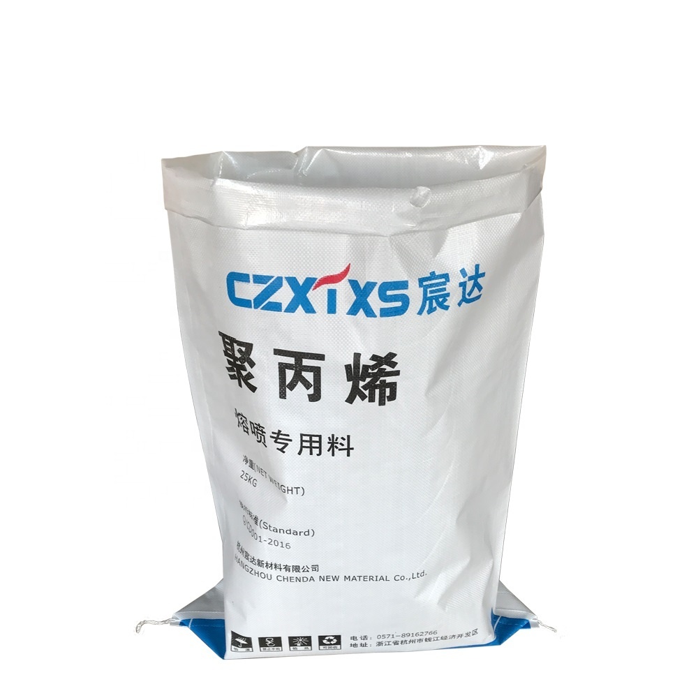 Impression offset couleur blanche opp laminé intérieur très épais 25kg 50kg dimension tissé pp sac