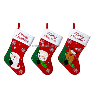 Tùy Chỉnh Thêu Màu Đỏ Giáng Sinh Vớ Santa Claus Snowman Nhà Máy Hươu Ome Bán Buôn Đảng Trang Trí - Product Image 2