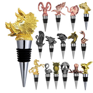 จุกปิดขวดไวน์แบบกำหนดเอง ดีไซน์สร้างสรรค์ รูปสัตว์ 3 มิติ ทำจากโลหะและซิลิโคน ใช้ซ้ำได้ สำหรับขวดเบียร์และไวน์  จุกปิดขวดคุณภาพสูง  สามารถสลักชื่อได้ - Product Image 1