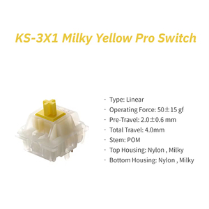 Nuevo Teclado Mecánico para Juegos <span class=keywords><strong>GATERON</strong></span> KS-3 X1 Milky <span class=keywords><strong>Yellow</strong></span> <span class=keywords><strong>Pro</strong></span> Lineal de 5 Pines, Llegada en 2021, China - Product Image 2
