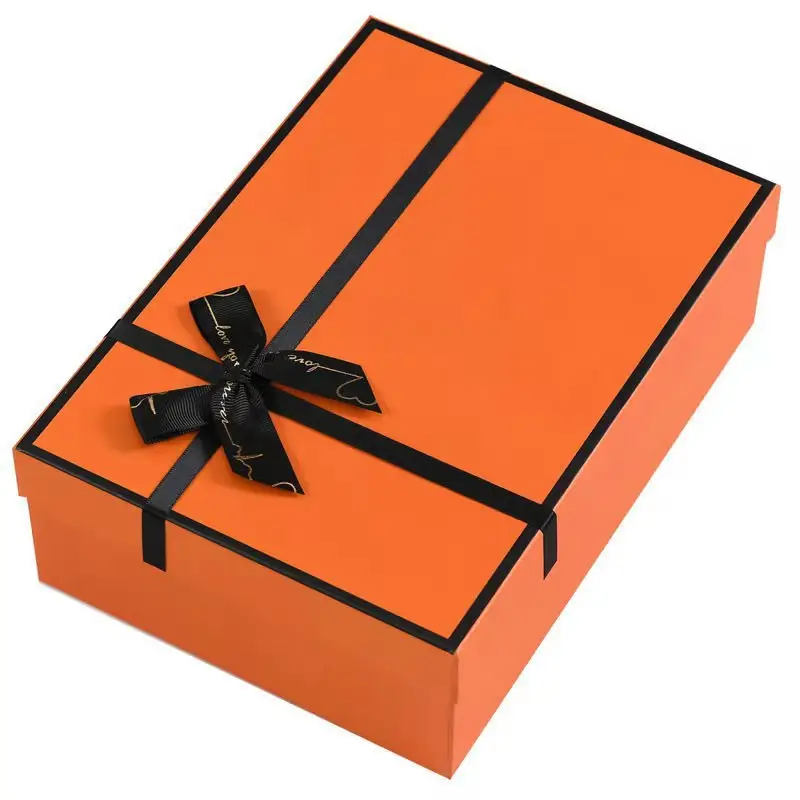 Kotak Hadiah Mewah Kertas Karton Kemasan Kotak Hadiah Pernikahan dengan Pita Kotak Hadiah dengan Tutup