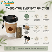 Distributeur portable de sacs à déjections pour animaux de compagnie, support de sacs à crottes de chien en plastique avec clip pour les promenades quotidiennes, 15 sacs par rouleau, design compact