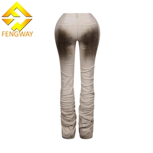 <span class=keywords><strong>Pantaloni</strong></span> <span class=keywords><strong>Jogger</strong></span> Autunnali da <span class=keywords><strong>Donna</strong></span> alla Moda, <span class=keywords><strong>Pantaloni</strong></span> Aderenti Sfumati Effetto Consumato, Leggings a Pieghe per <span class=keywords><strong>Donna</strong></span> - Product Image 4