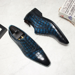 Chaussures en cuir pour hommes de haute qualité, à bout pointu, antidérapantes, adaptées aux occasions formelles, mariages, fêtes - Product Image 1