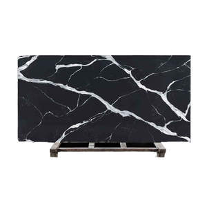 حجر الكوارتز من العقيق الاصطناعي ، لوح من حجر الكوارتز ، سطح أسود مصقول أبيض طويل ، حجر الكوارتز لأسطح العمل - Product Image 1