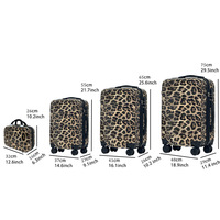 Bagage à roulettes unisexe sexy motif léopard avec fermeture à glissière rotative à 360 degrés ABS + PC