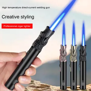 <span class=keywords><strong>Briquet</strong></span> d'allumage en métal coupe-vent direct créatif Conception de pistolet de pulvérisation à soulagement tridimensionnel pour la moxibustion de cigares de fête - Product Image 2