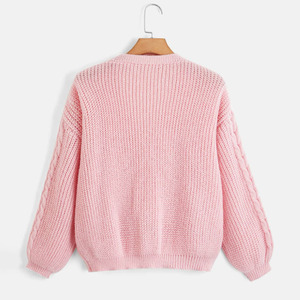 Otoño e Invierno suelto nuevo estilo perezoso diseño suéter Top tejido cárdigan pajarita suéter <span class=keywords><strong>chaqueta</strong></span> para <span class=keywords><strong>mujer</strong></span> - Product Image 6