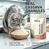 Litière pour chat en manioc naturel de qualité supérieure, agglomération rapide, forte absorption, faible dispersion, facile à ramasser, écologique, à base de plantes