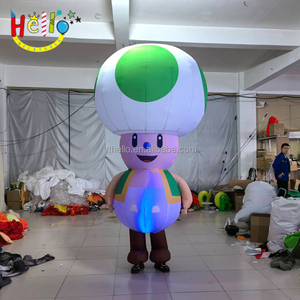 Costume gonflable de jeu d'événement, costume de personnage de dessin animé, costume de <span class=keywords><strong>champignon</strong></span> gonflable vert avec lumière LED - Product Image 1