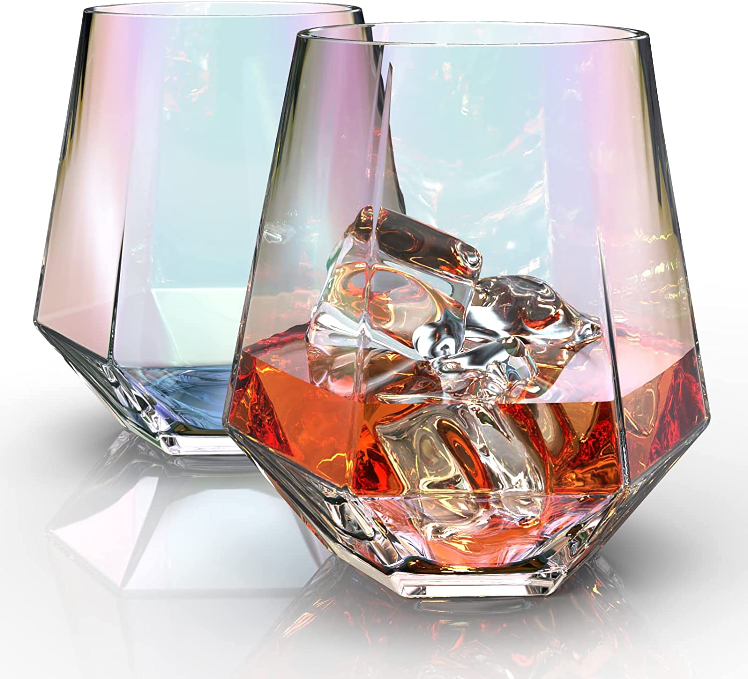 11Oz Old Fashioned Whiskey Glasses set of 2 Crystal Whisky Tumbler Glasses