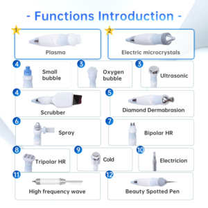 Máquina Facial de Hidrógeno y Oxígeno de Alta Frecuencia 12 en 1, Jet para la Piel, Hidra Bubble, Blanqueamiento, Limpieza de Poros, Water Derm - Product Image 2