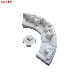 Sofá de sala de estar de tela de ocio italiano, moderno, semicircular, combinación de sofá seccional Ben - Product Image 1