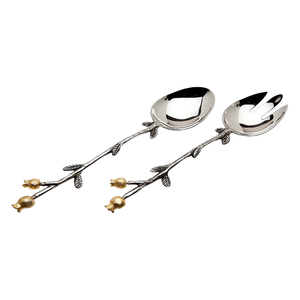 Vintage Branch Style <b>Gold</b> Plated Stainless Steel <b>Spoon</b> Set Eggplant Design Short Handle Mirror Eco-Friendly Party Use Hot Sale - Product Image 1