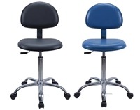 Chaise de bureau pivotante en PU, moderne, antistatique ESD, réglable en hauteur, tabouret de laboratoire (avec dossier) pour l'école et l'hôpital
