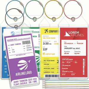 Etiqueta de equipaje de PVC al por mayor con bucles de acero y cierre superior con cremallera para viajes y cruceros, hecha de plástico - Product Image 1