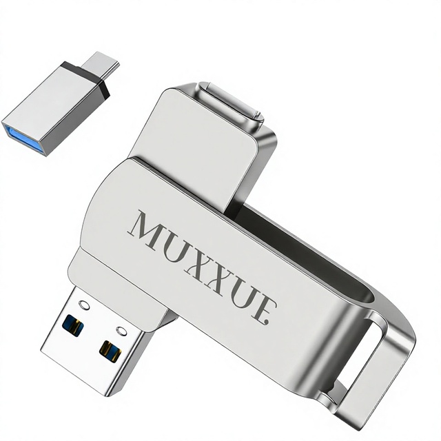 iPhone 256GB MFI USB Flash Drive No App Required for IPhone/iPad/Android/PC USB-C/USB-A External Storage 1-Year Warranty No