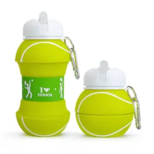 高品质可折叠可挤压网球状水瓶为孩子