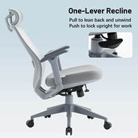 Chaise de bureau exécutive moderne haut de gamme, confort de niveau supérieur, ergonomie avancée, hauteur réglable, assise dynamique, Tectonic
