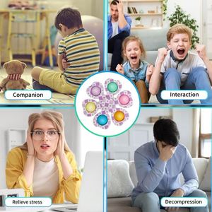 Jouet personnalisé créatif imprimé, Fidget Spinner en silicone multi-doigts à bulles – Jouet anti-stress pour 3, 4, 5 et 6 doigts - Product Image 6
