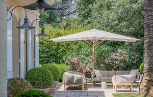 Parasol d'extérieur moderne en aluminium avec base en acier, rayon de 1,5 m - Mobilier d'extérieur pour jardin et terrasse - Product Image 4