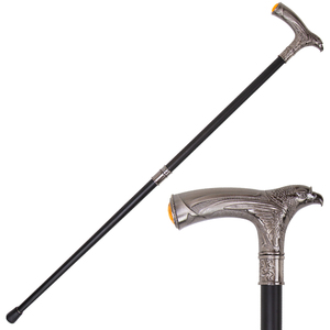 Canne de luxe en métal avec poignée tête d'aigle, design sculpté, bâton de marche pour gentleman, accessoire formel - Product Image 1